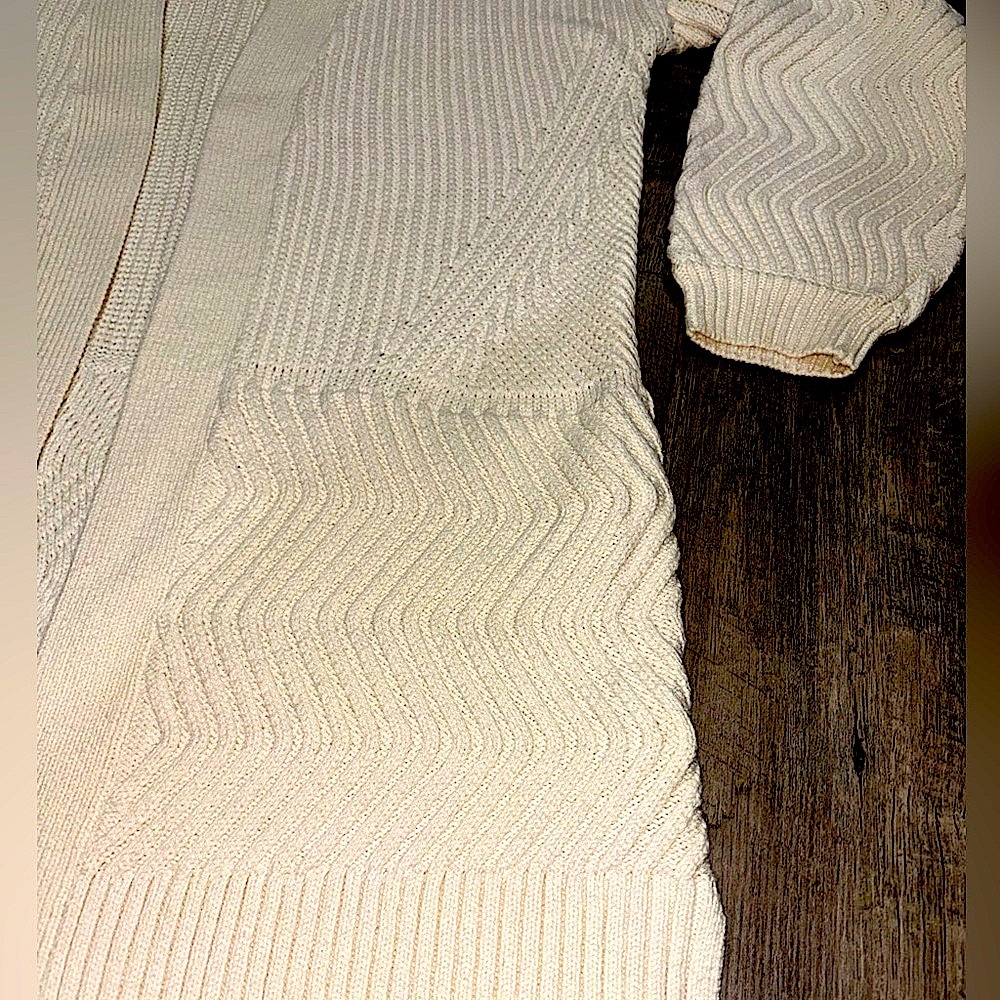 Old Navy Chunky Thick Knit Beige Open Front Coatigan/ Sweater/ Cardigan! (MED) - Picture 7 of 12
